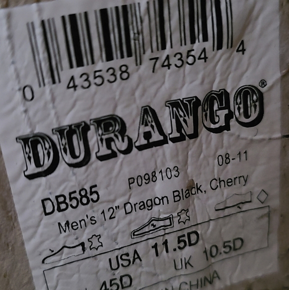 Mens Dragon Black Cherry Durango Cowboy Boots - Picture 5 of 6